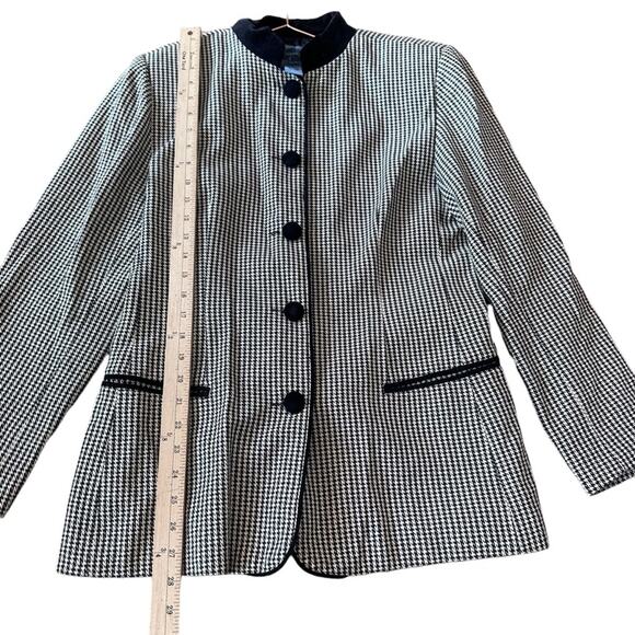Cambridge Dry Goods houndstooth velvet button and neck jacket size 8 - Picture 5 of 6
